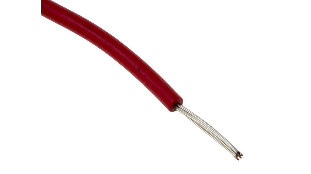 Red 0.2mm² Hook Up Wire, 24 AWG, 11/0.16 mm, 100m, XLPE Insulation