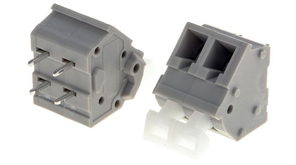 PCB Terminal Block, 2-Contact, 5mm Pitch, Through Hole Mount, 1-Row, Screw Termination Pitch Polen