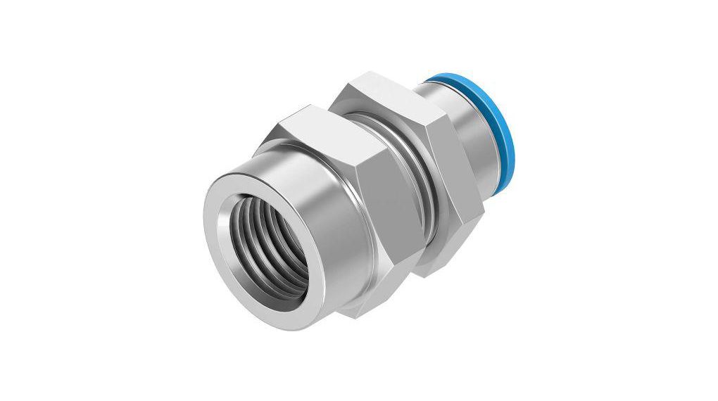 Festo QSSF Series Straight Threaded Adaptor, G 1/8 Female to Push In 8 mm, Threaded-to-Tube Connection Style, 153165
