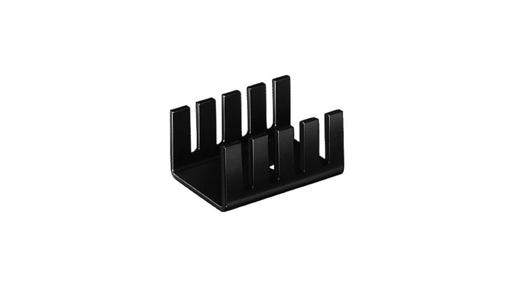 Finger-Shaped Heat Sink Black Anodised 24K/W 19.5x13.5x9.5mm