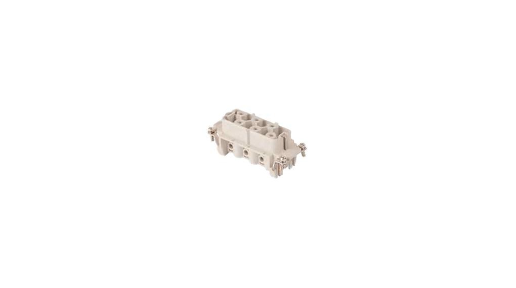 GWconnect Screw Terminal Insert Female 6-Pole 35A Numbered 1-6 Wire Protection Silver (Ag) Contacts Size 16B 77x27