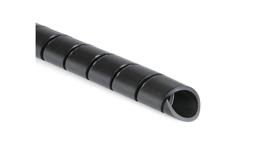 Cable Spiral Wrap Tubing, 7.5 ... 40mm, Polyethylene, 30m, Black