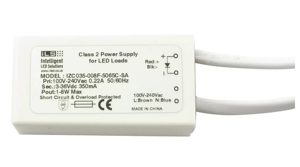 Constant Current LED Driver 8W 350mA 3 ... 36V IP65