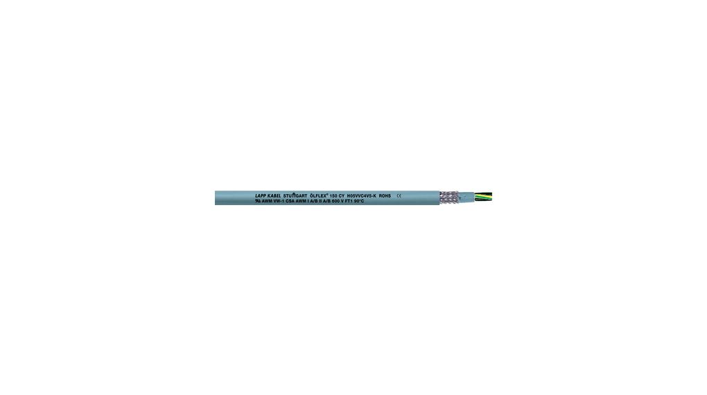 Multicore Cable, CY Copper Shield, PVC, 3x 1mm², 50m, Grey