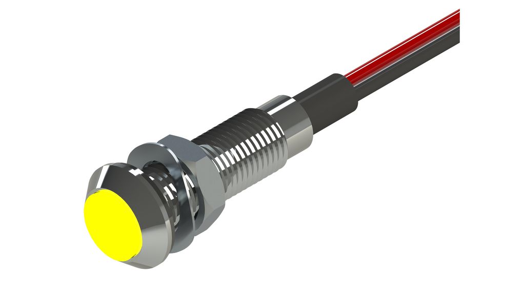 LED Indicator Yellow 5mm 6VDC 18mA