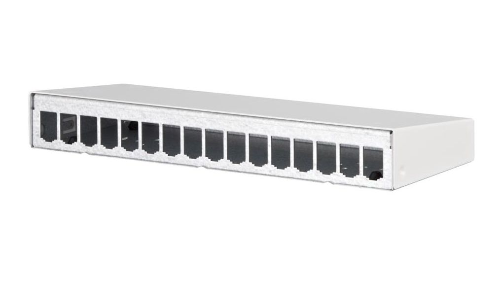 Empty Patch Panel Enclosure, Modul 16 Ports Surface mounted Alb