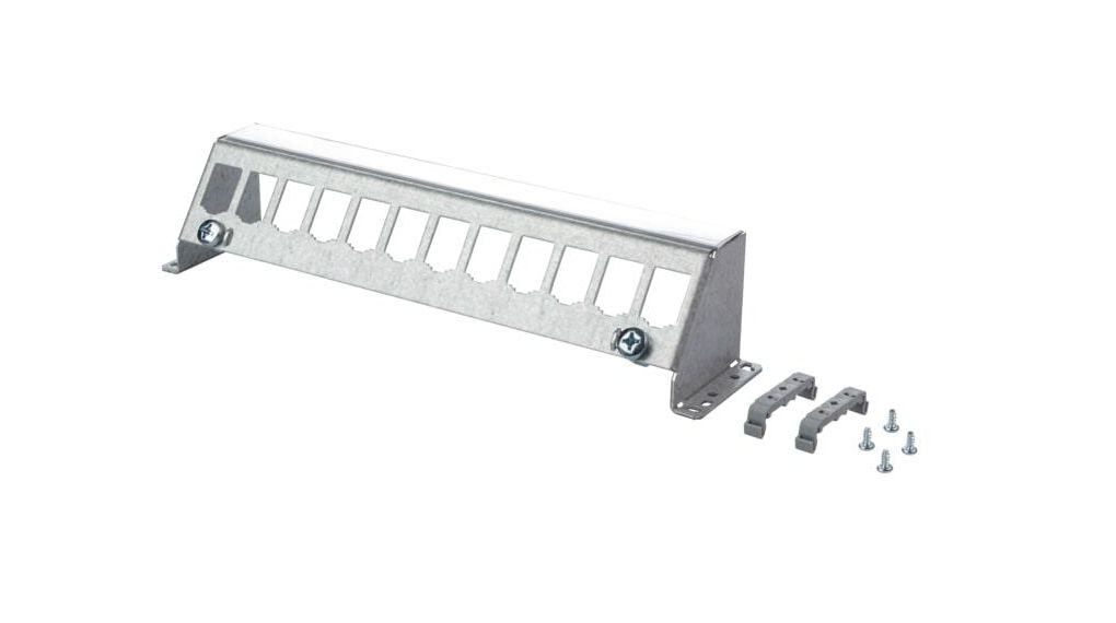 Empty Patch Panel Frame 12 Ports Screwed Assembly Grey