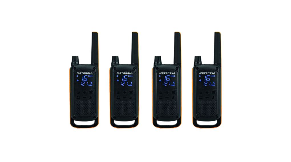 Walkie Talkie, Quad Pack, 16 Channels, IPX4, 10km, DE/FR Type F/E (CEE 7/7) Plug