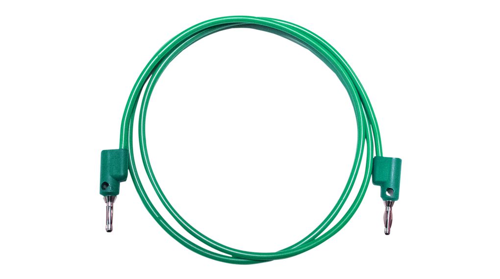 Testsladd PVC 15A Nickelpläterad berylliumkoppar 900mm 0.75mm² Grön