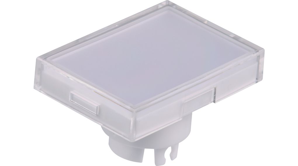 Switch Cap Rectangular Clear / White Polycarbonate NKK YB Series Pushbutton Switches
