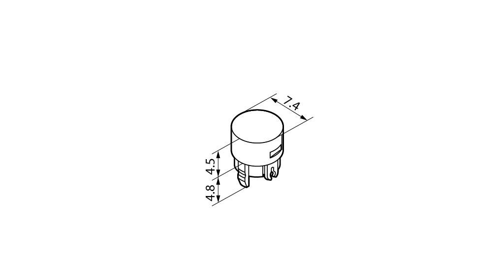 Switch Cap Round 7.4mm Green Polycarbonate NKK HB Series Pushbutton Switches
