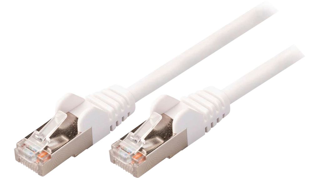 Propojovací kabel, Zástrčka RJ45 - Zástrčka RJ45, Cat 5e, SF/UTP, 1m, Bílá