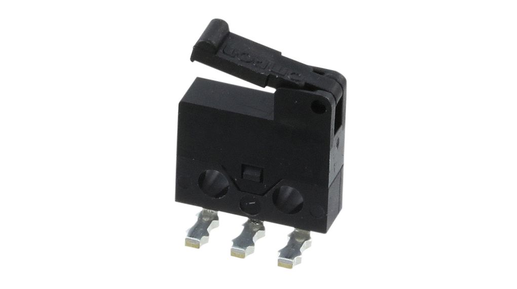 Microrupteur, D2MQ, 500mA, 1CO, 0.39N, Levier à charnière