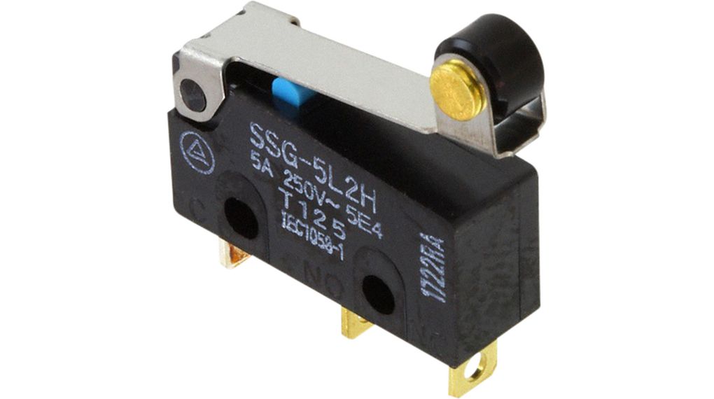 Micro Switch SSG, 5A, 1CO, 1.5N, Hinge Roller Lever
