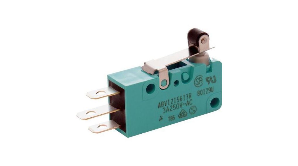 Micro Switch ABV, 3A, 1CO, 1.08N, Short Roller Lever
