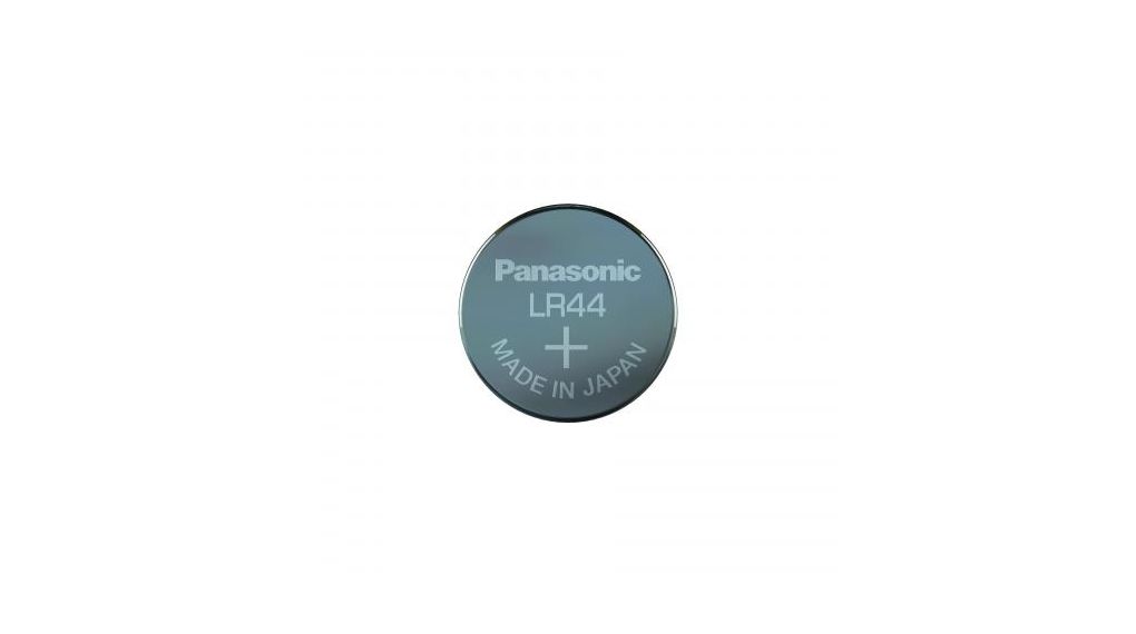 Button Cell Battery, Alkaline, LR44, 1.5V, 120mAh, Pack of 2 pieces
