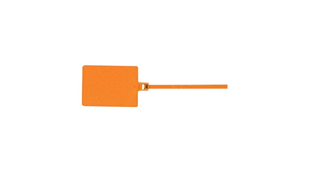 Cable Tie with Tag 130 x 2.5mm, Polyamide 6.6, 80N, Orange, Pack of 100 pieces