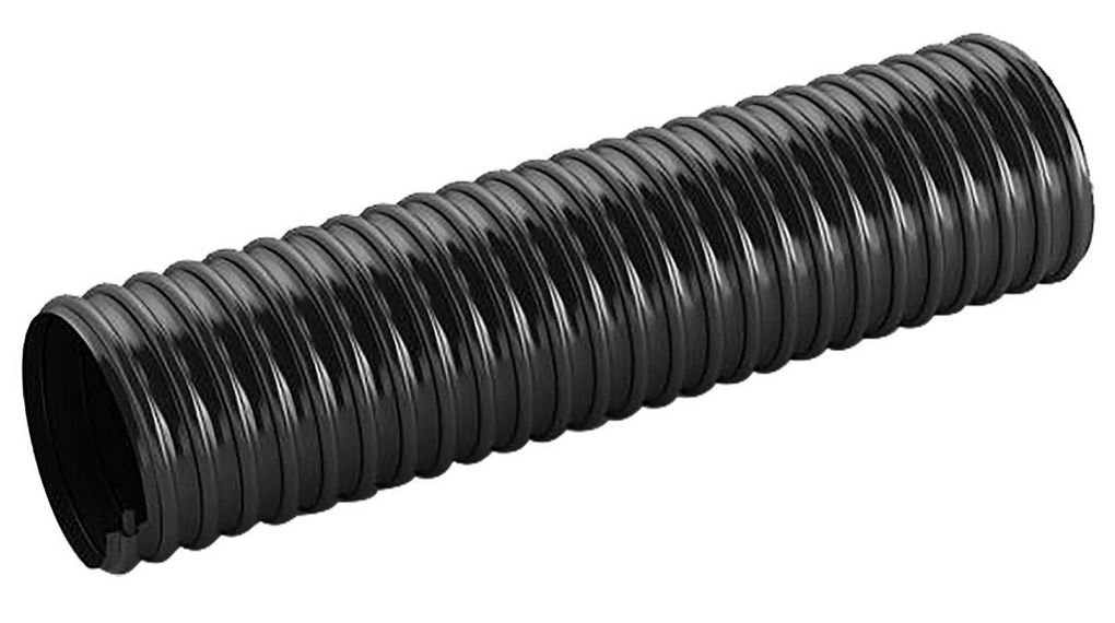 Contitech Black PVC Reinforced Flexible Ducting, 30m, 25mm ID