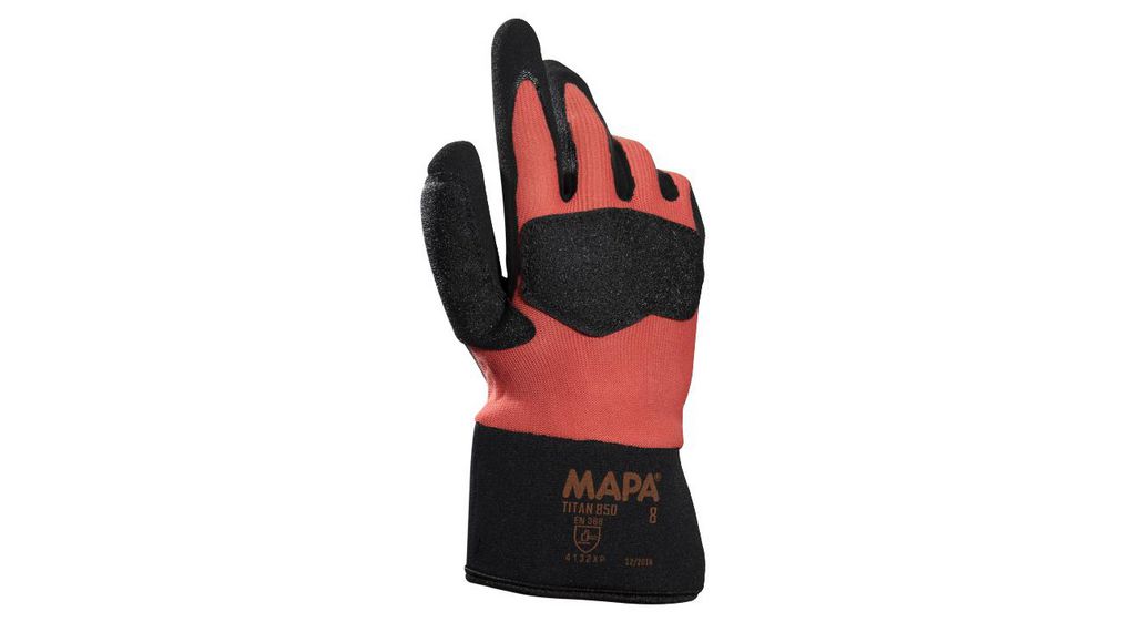 TITAN 850 Orange Nitrile Work Gloves, Size 9, DC-DC Fast Charge Coating, Nitril, Handschuhgrösse 9, Orange