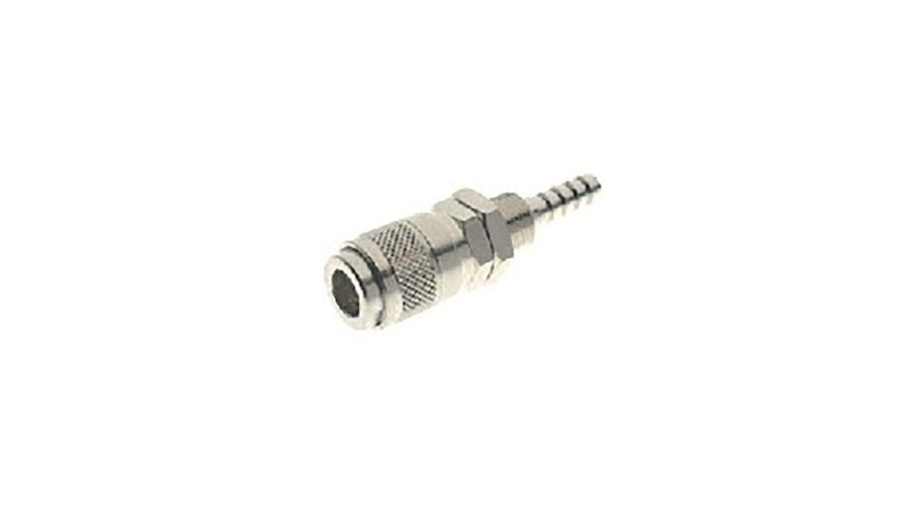 Brass Male Quick Air Coupling, 6mm Hose Barb