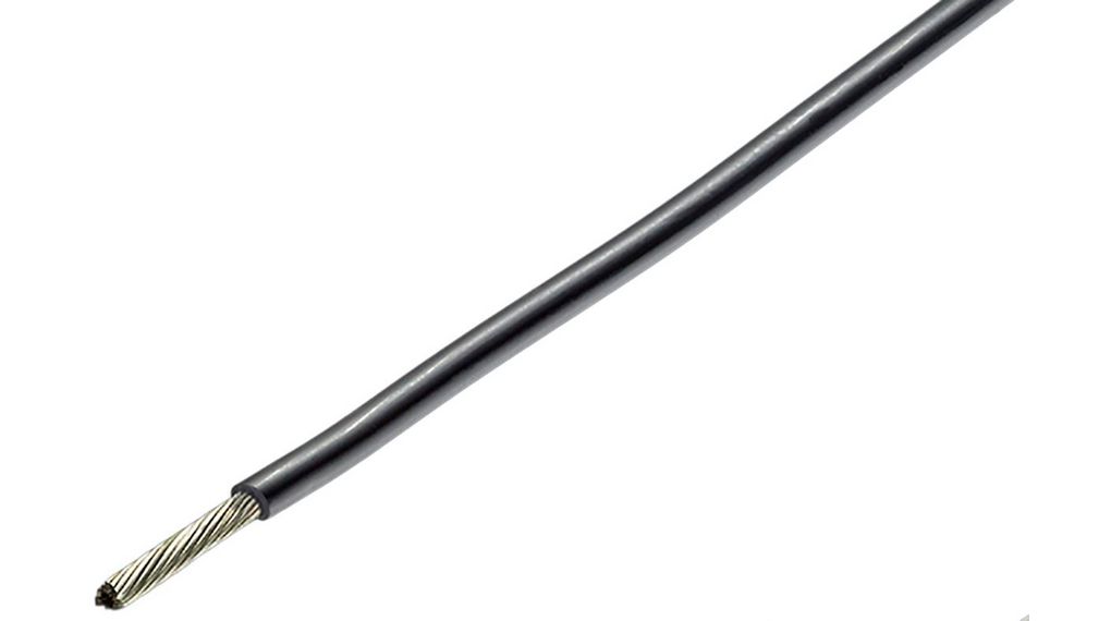 TE Connectivity Black 0.96 mm² Harsh Environment Wire, 18 AWG, 19/30, 100m, Polyalkene Insulation, 44A0111-18-0