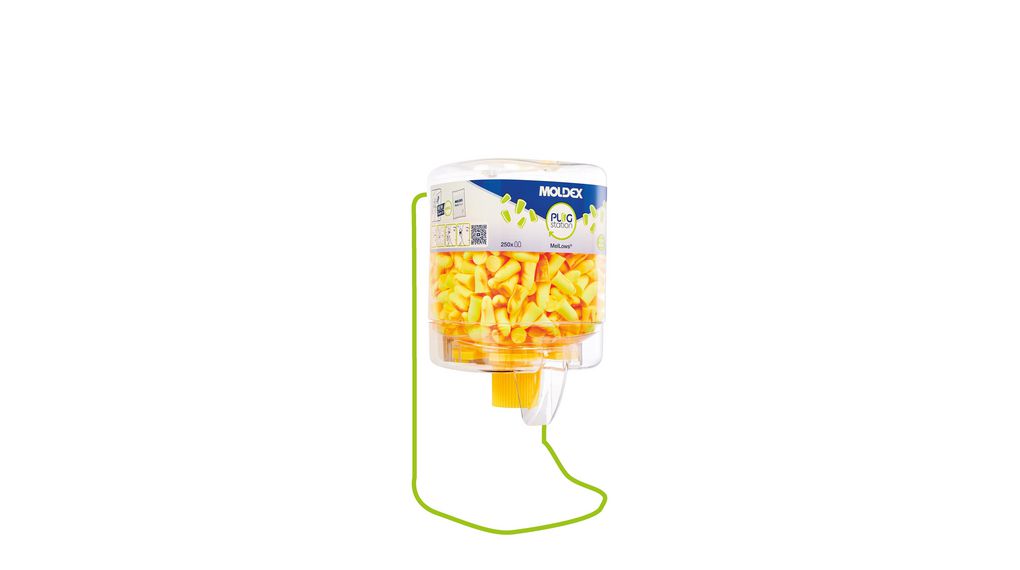 Moldex MelLows® PlugStation 250 Series Orange, Yellow Uncorded Ear Plugs, 21dB Rated, 250 Pairs Pack of 250 pieces
