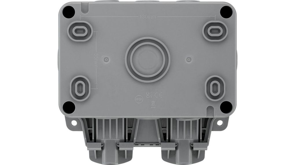 BG Electrical Storm Grey 2 Gang Plug Socket, 2 Poles, 13A, Type G - British, Outdoor Use
