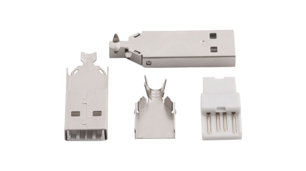 USB-Steckverbinder, Stecker, USB-A 2.0, Gerade, Positionen - 4