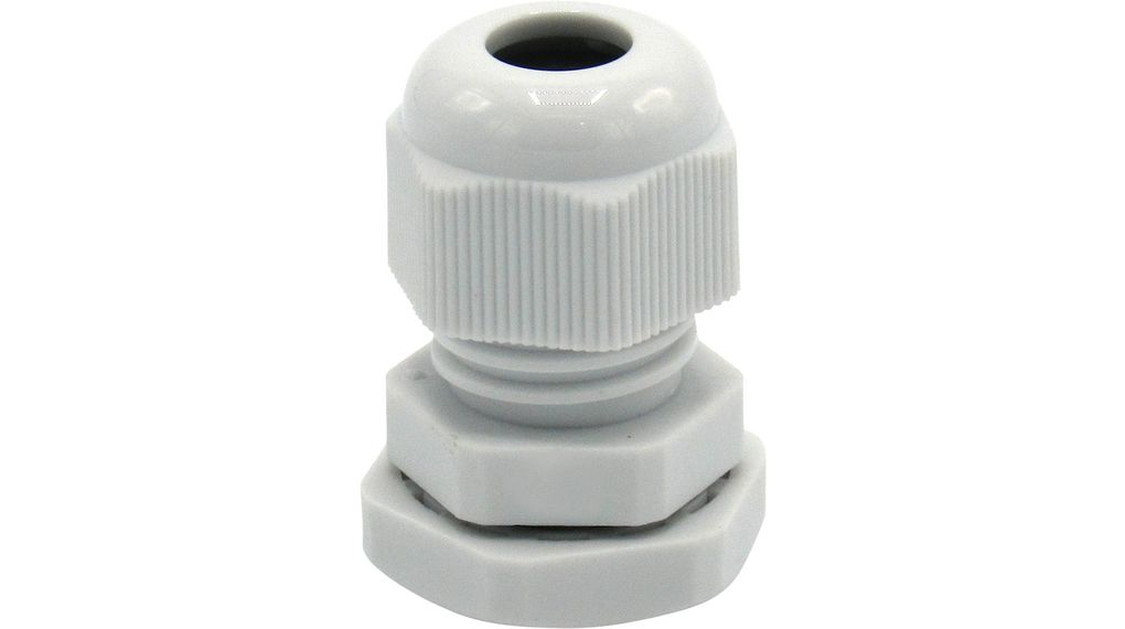 Cable Gland, 3 ... 6.5mm, M12, Polyamide, Grey, Pack of 10 pieces
