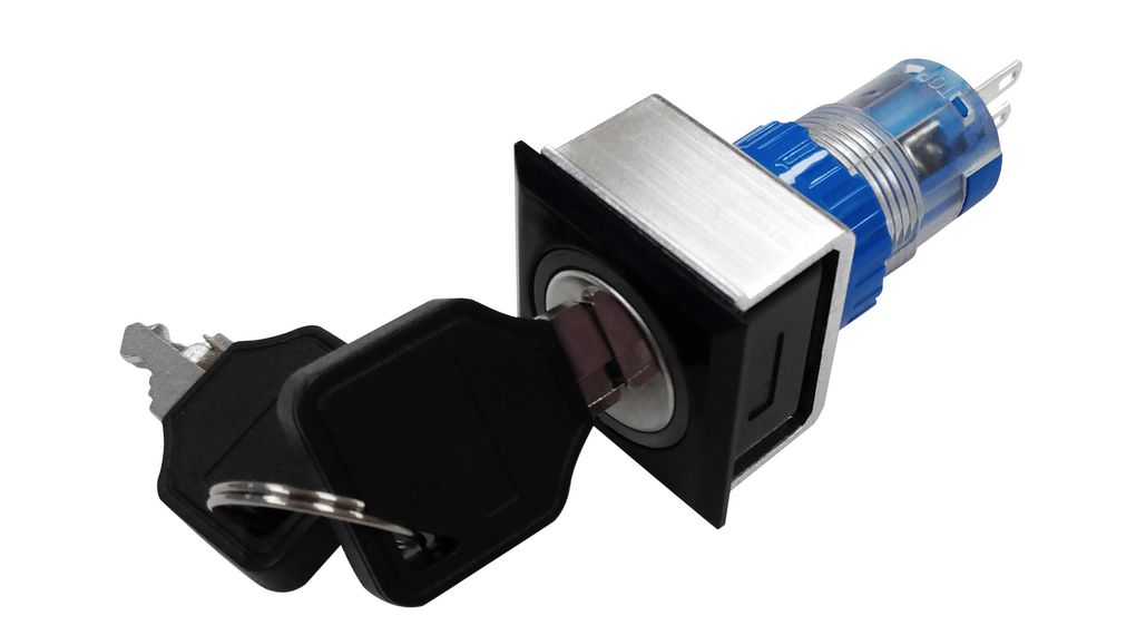Industrieller Schlüsselschalter, 22 mm 1 Wechsler 220 VAC 2-Pos 90° EIN-EIN rastend