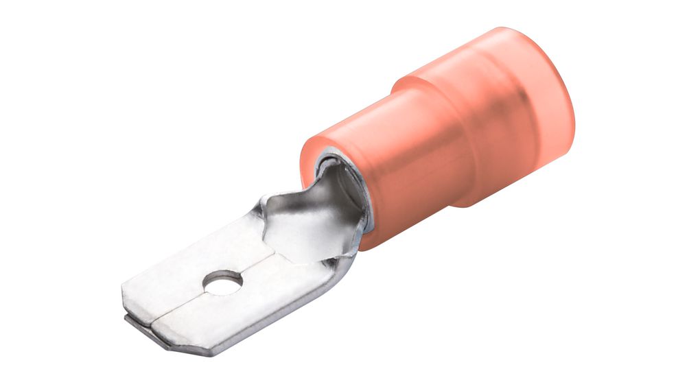 Spade Connector, Partially Insulated, 6.3mm, 0.34 ... 1.5mm², Plug, 100 ST