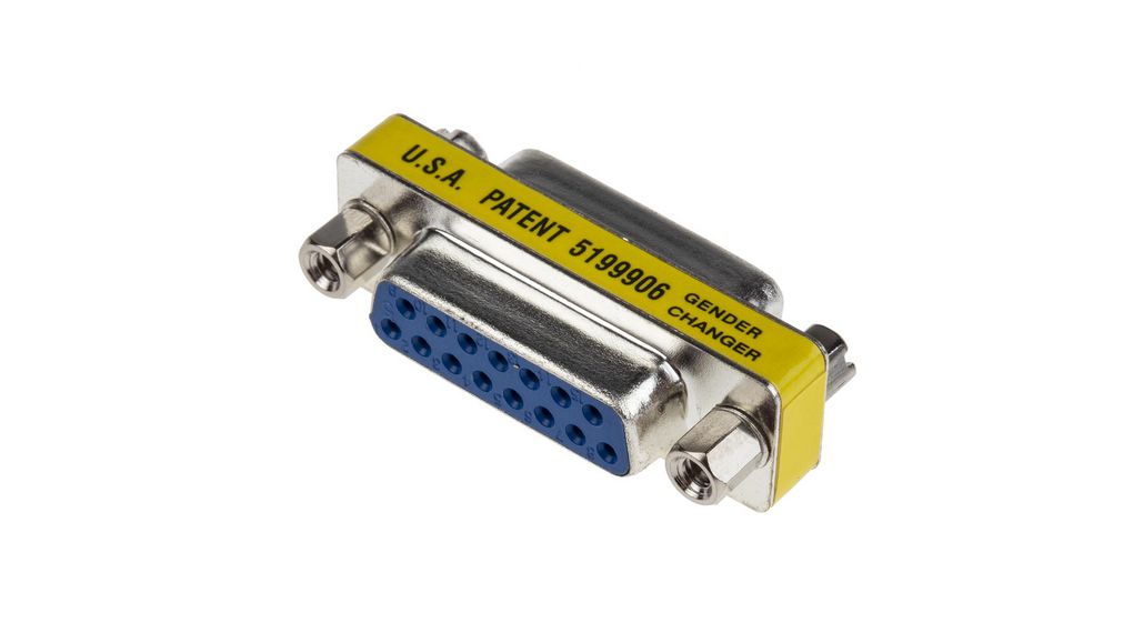 D-Sub Adapter, Silver, D-Sub 15-Pin Socket / D-Sub 15-Pin Socket