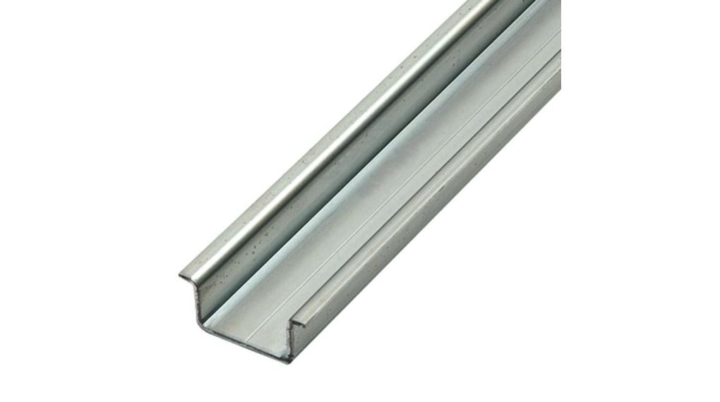 DIN-Schiene mit tiefem Hutprofil, Stahl, Silber, 1m x 35mm