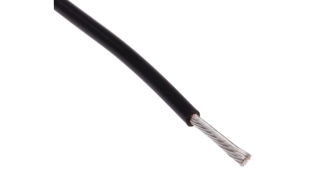 8417399 | RS PRO Litze PTFE 0.34mm² Kupfer, versilbert Schwarz 25m 