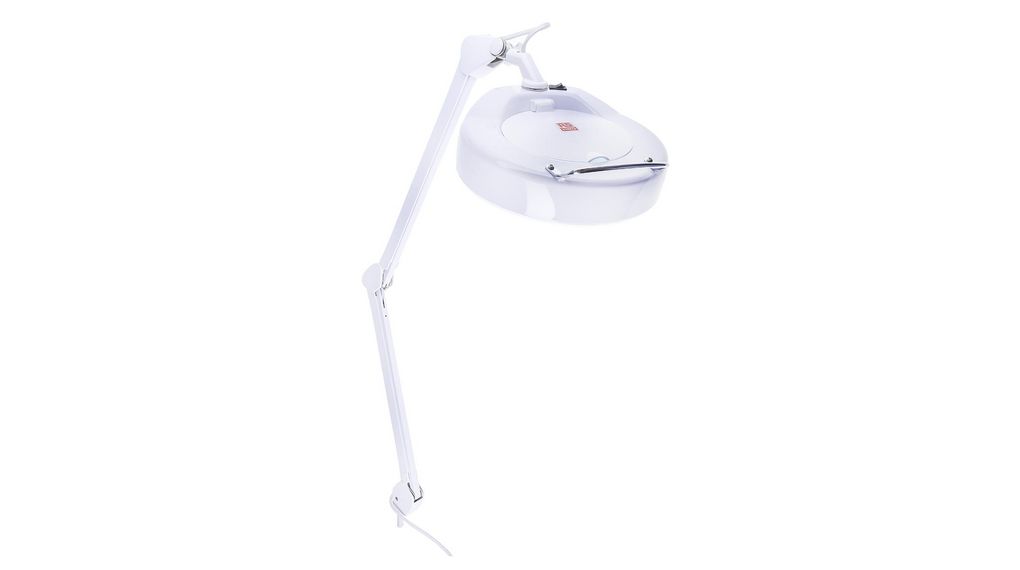 LED Magnifying Glass Lamp with Table Clamp, 1.75x, 125mm, 125mm, 14.5W, Euro Type C (CEE 7/16) Plug