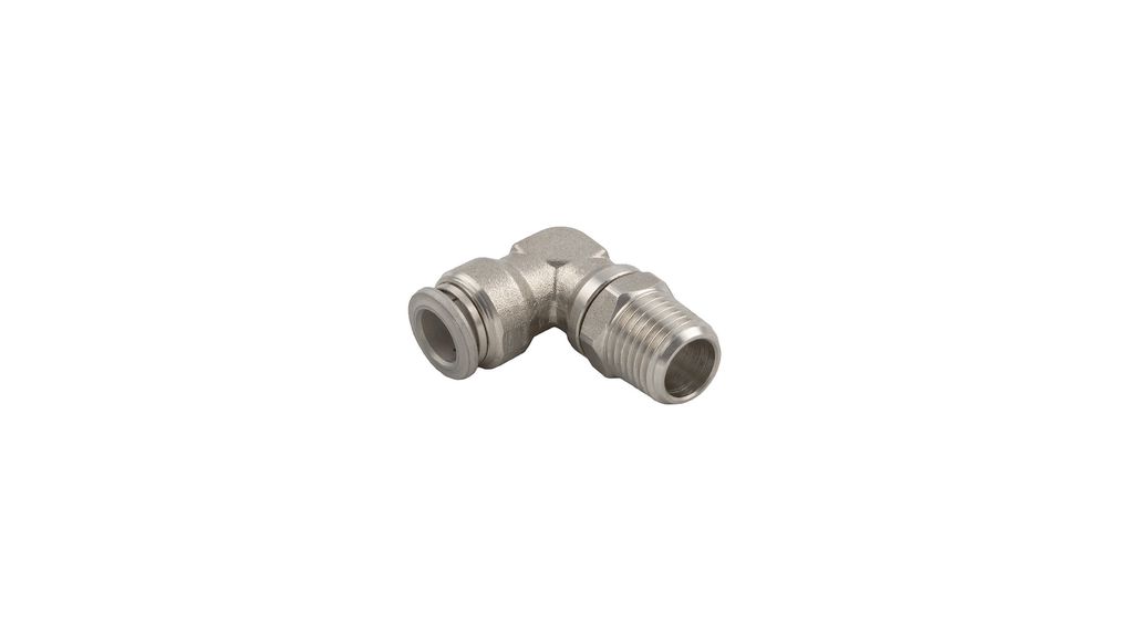 L-Fitting, R1/4", Male Thread, Ø6 mm, Push-In Connector, Stainless Steel, 26mm, Pack of 10 pieces