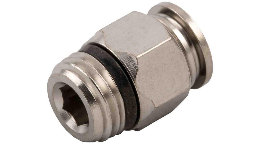 Koppling, 3/8" Universal Short, Male Thread, Ø10 mm, instickskontakt, Mässing, 25.5mm, Paket med 10 delar
