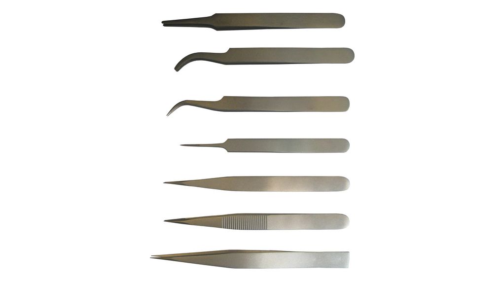 Tweezer Kit, 7pcs Universal Carbon Steel 120mm