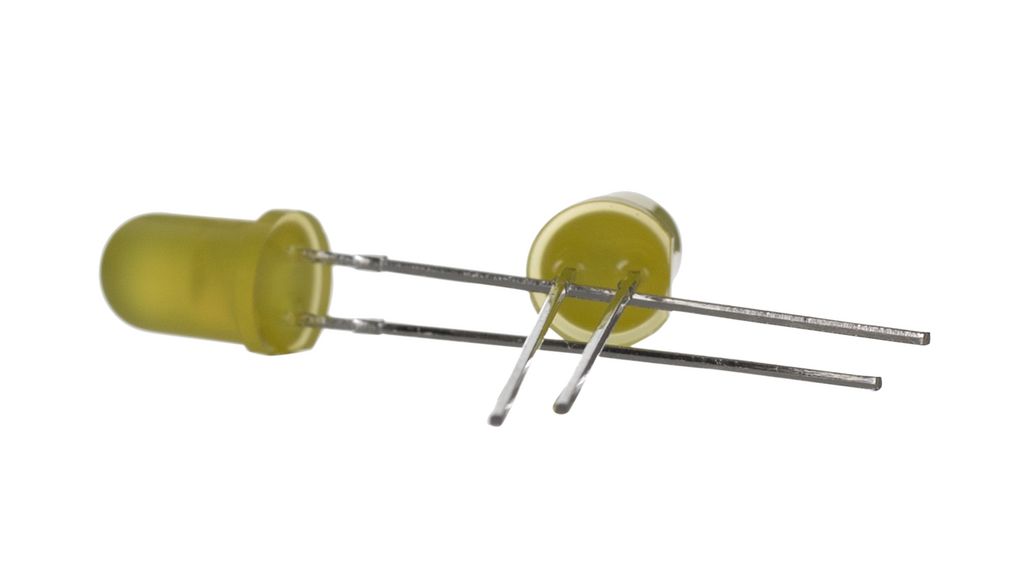 THT LED 590nm Yellow 5mm Pack of 5 pieces