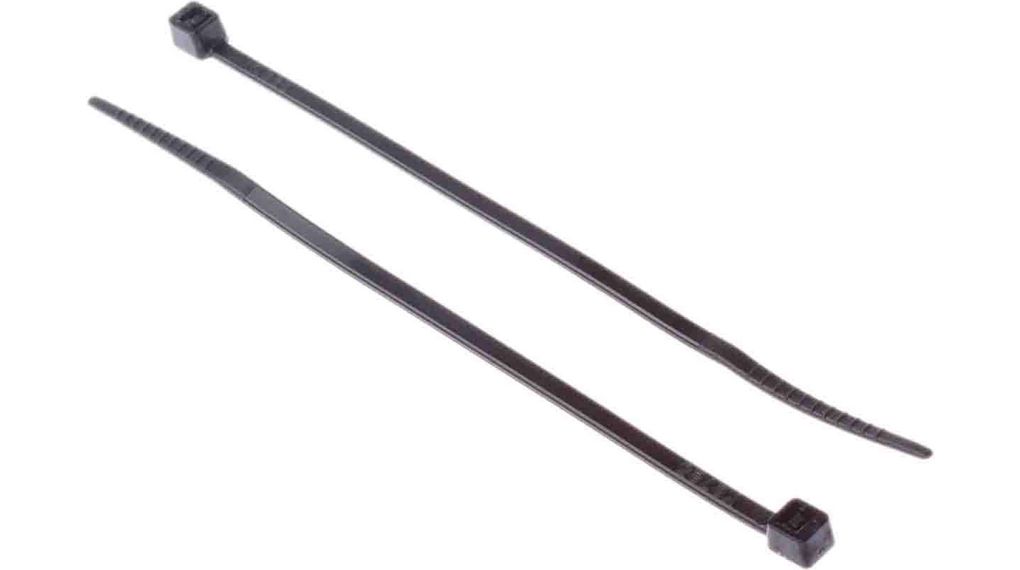 Buntband 100 x 2.5mm, Polyamid 6.6, 80N, Svart, Paket med 100 delar