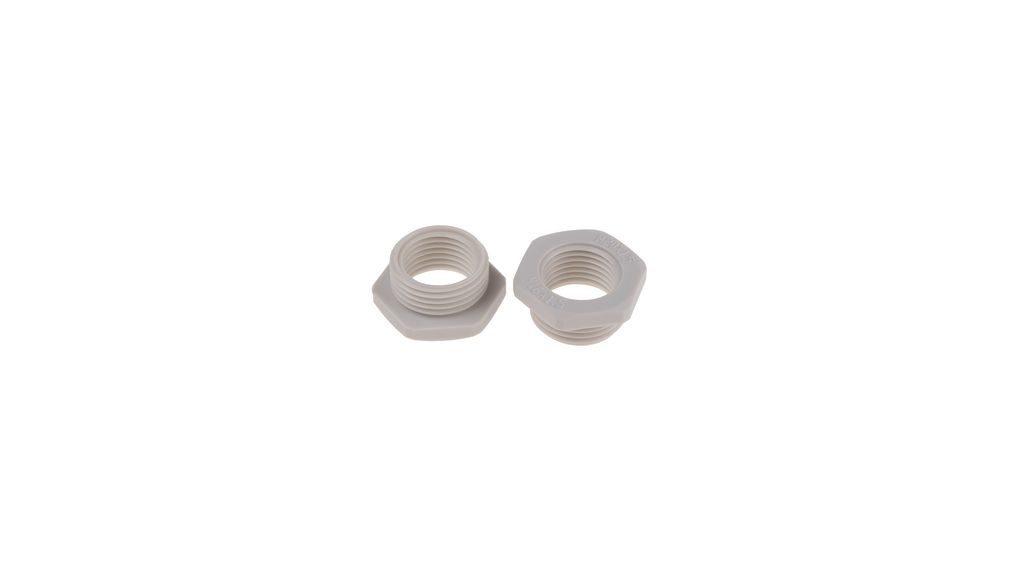 Cable Gland Adapter, Outer Thread - M20 x 1.5, Inner Thread - M16 x 1.5, Polyamide 6.6, Grey, Pack of 10 pieces