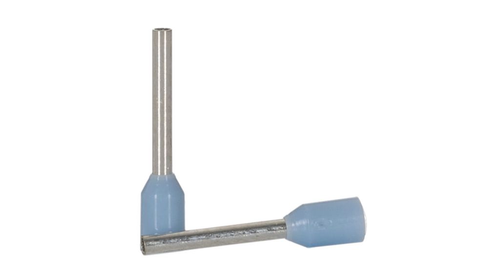 Bootlace Ferrule, 0.25mm², Blue, 12.4mm, Pack of 100 pieces