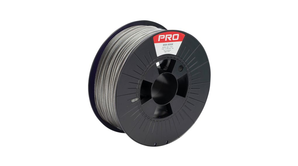 3D Printer Filament, PLA, 1.75mm, Metallic Silver, 1kg