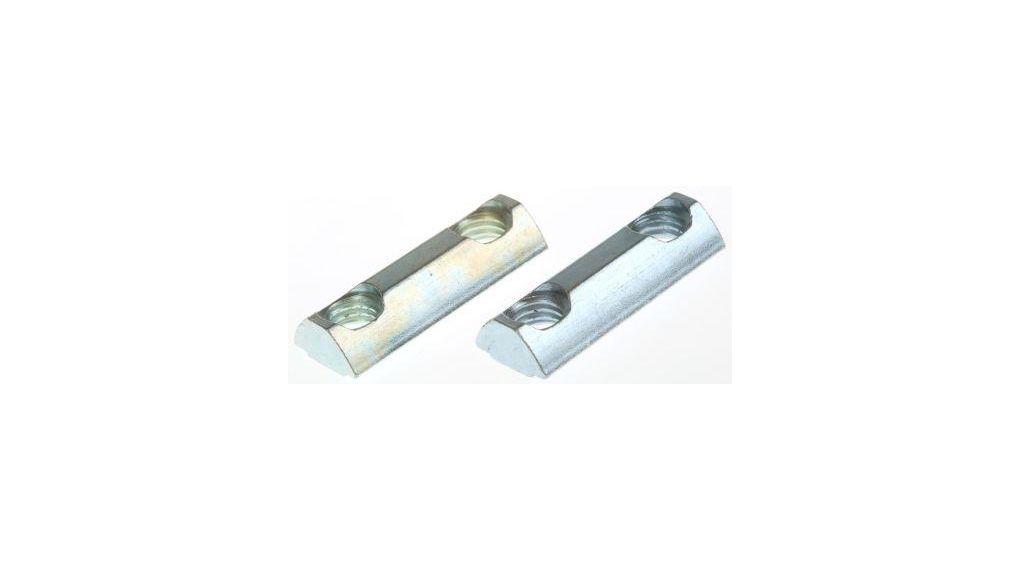 Roll-in T-Slot Nut, 13.5 x 7.2mm, M8, 36mm, Zinc-Plated Steel, Pack of 2 pieces