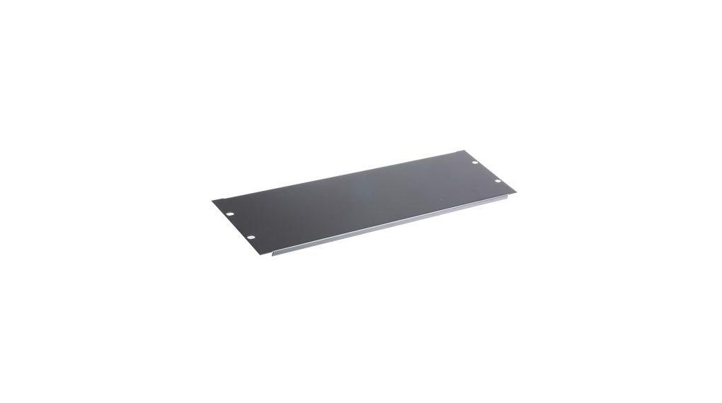 Cover Plate, 3U, Blanking, Steel, Black