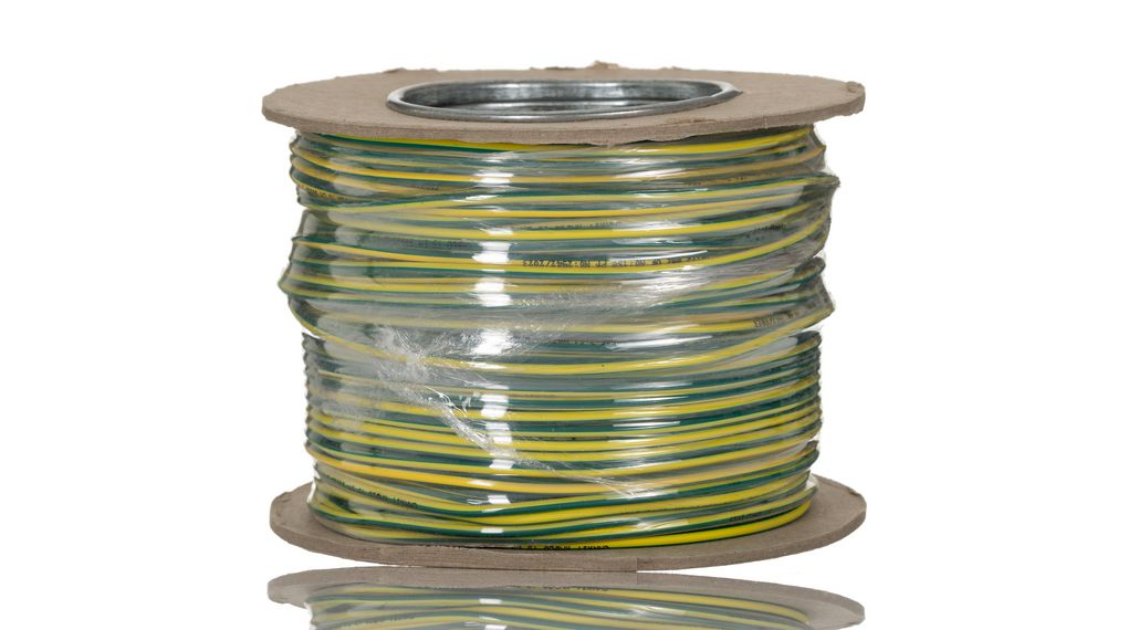 Stranded Wire PVC 1.5mm² Copper Green / Yellow H07Z-R 100m
