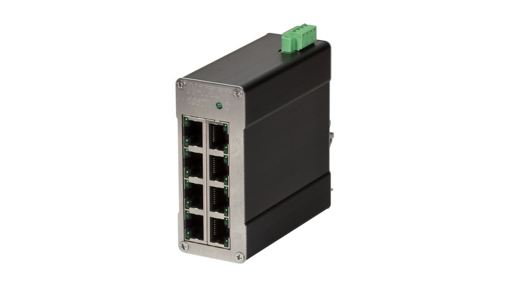Ipari Ethernet-kapcsoló, RJ45 portok 8, 100Mbps, Nem felügyelt