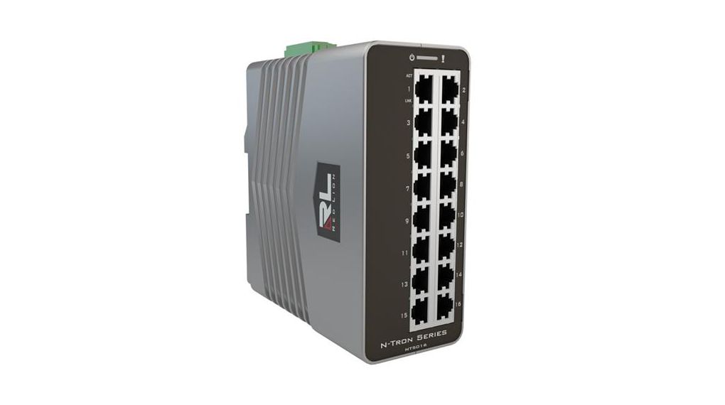 Ipari Ethernet-kapcsoló, RJ45 portok 16, 1Gbps, 2. réteg kezelve