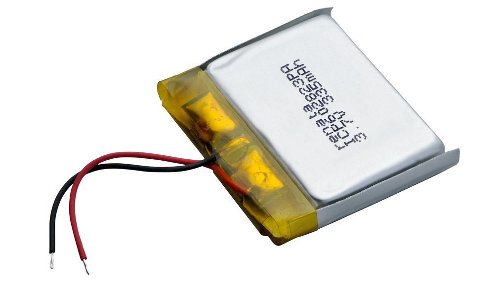 ICP Rechargeable Battery Pack, Li-Po, 3.7V, 350mAh, Wire Lead