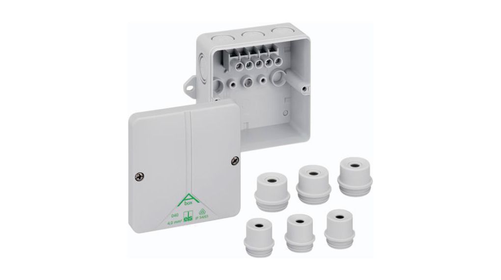 Junction Box, 2.5mm², 94x94x56mm, Cable Entries 8, Polystyrene